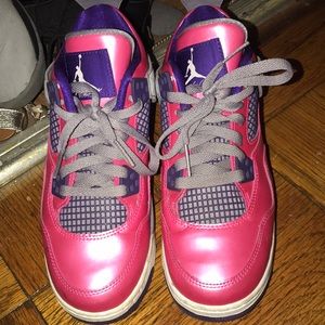 Pink and purple Jordan 4s